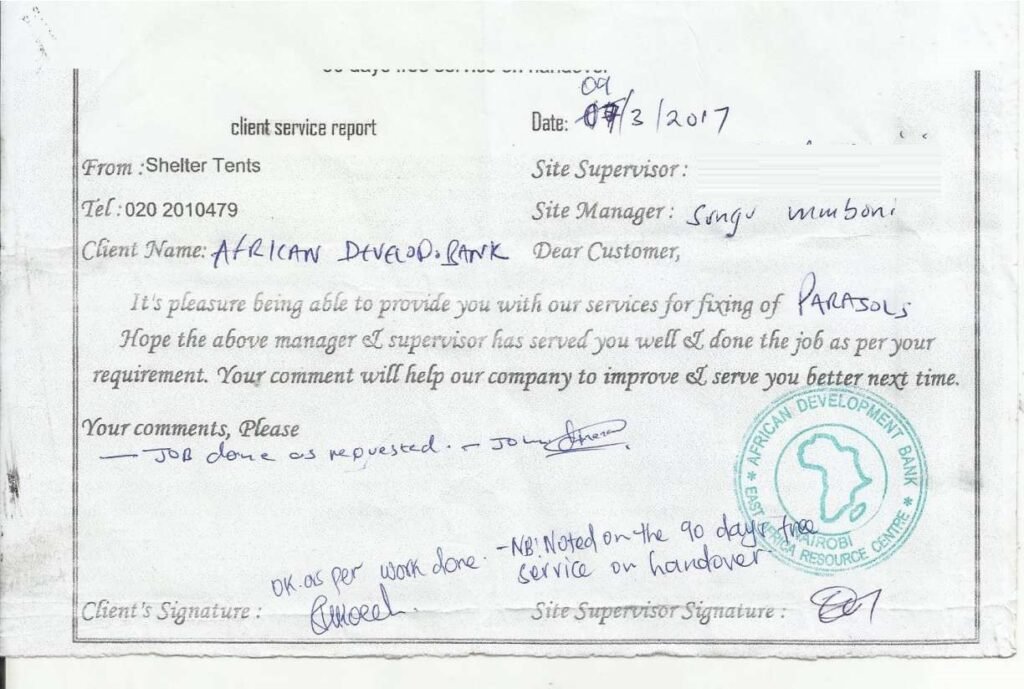 african development bank parasols